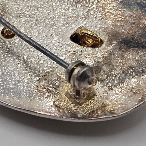 VTG Brooch 3D Frog Gold Bronze Tone Lily Pad Nature Whimsigoth Fairy Core Pin - Picture 13 of 15